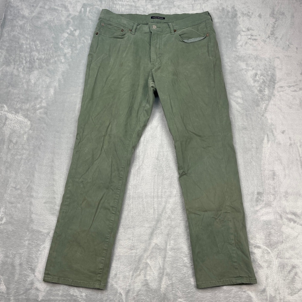 Lucky Brand Pants Mens 33x30 Green Low Rise‎ Flat Front Straight Leg Outdoor